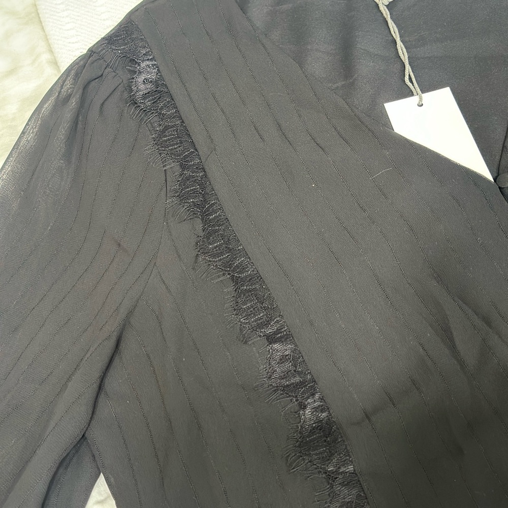 Wayf Charcoal Blouse with Rope Accent